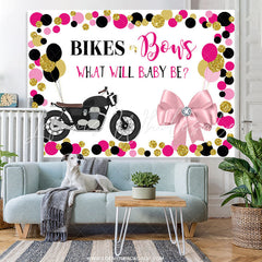 Lofaris Bikes Or Bows Glitter Backdrop For Baby Shower Party