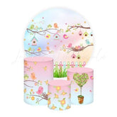 Birds Themed Round Backdrop and Cylinders Kit for Celebrations
