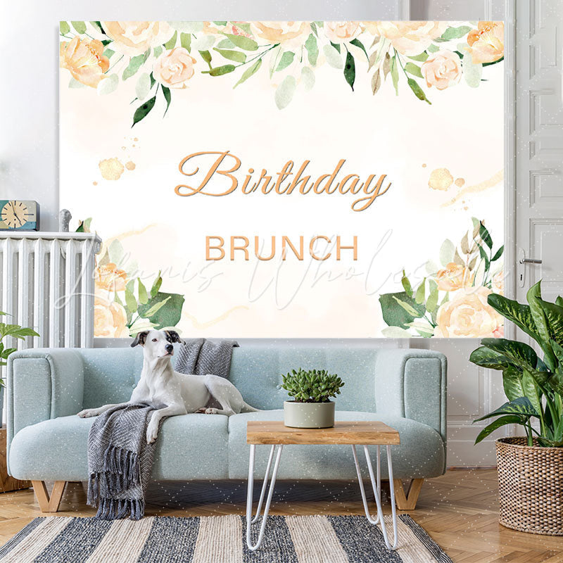 Lofaris Birthday Brunch Floral Backdrop For Baby Girl
