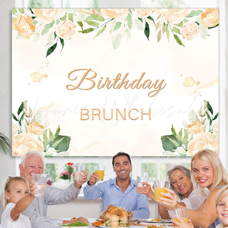 Lofaris Birthday Brunch Floral Backdrop For Baby Girl