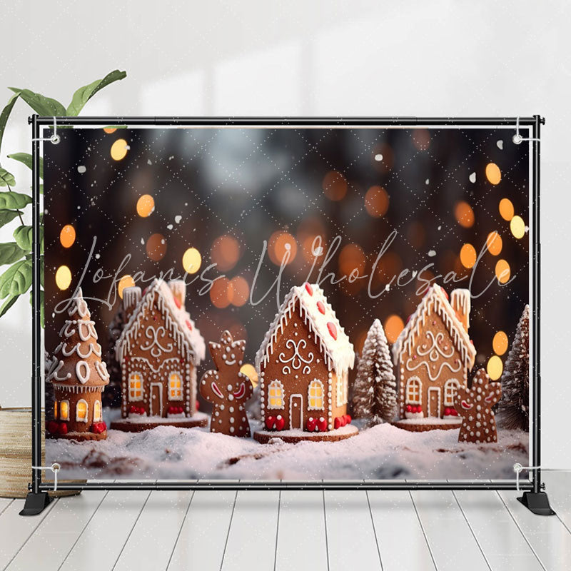 Lofaris Biscuit House Gingerbread Man Christmas Backdrop