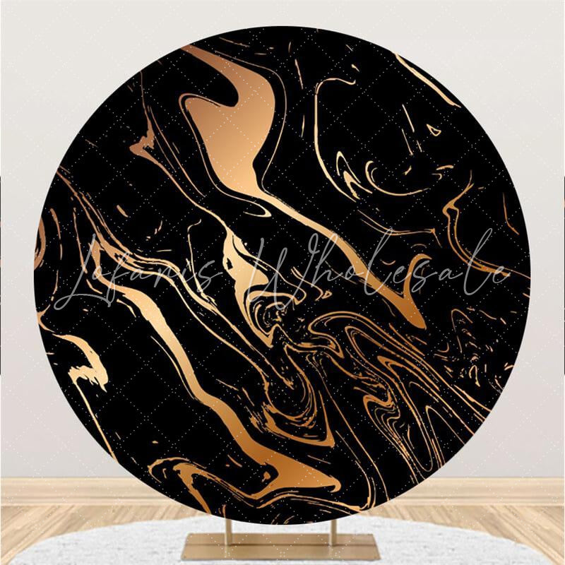 Lofaris Black Abstract Circle Baby Shower Backdrop For Boy