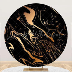 Lofaris Black Abstract Circle Baby Shower Backdrop For Boy