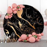 Lofaris Black Abstract Circle Baby Shower Backdrop For Boy