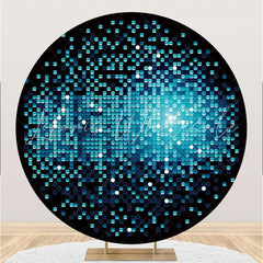 Lofaris Black And Blue Glitter Circle Happy Birthday Backdrop