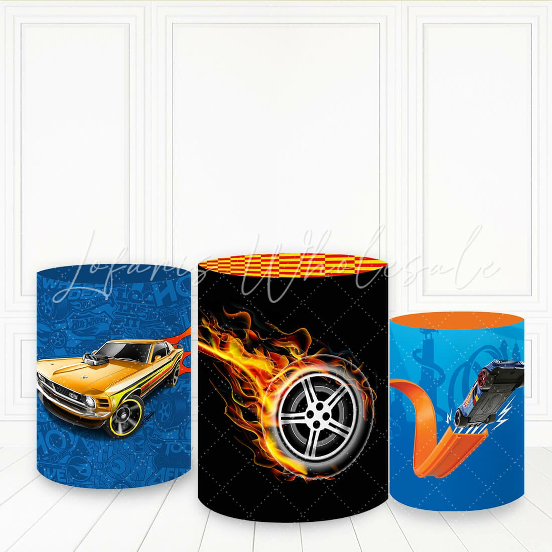 Lofaris Black And Blue Racing Car Plinth Cover Happy Birthday Pedestal