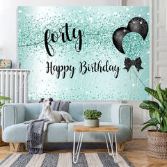 Lofaris Black and Green Bokeh Happy 40Th Birthday Backdrop