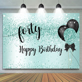 Lofaris Black and Green Bokeh Happy 40Th Birthday Backdrop