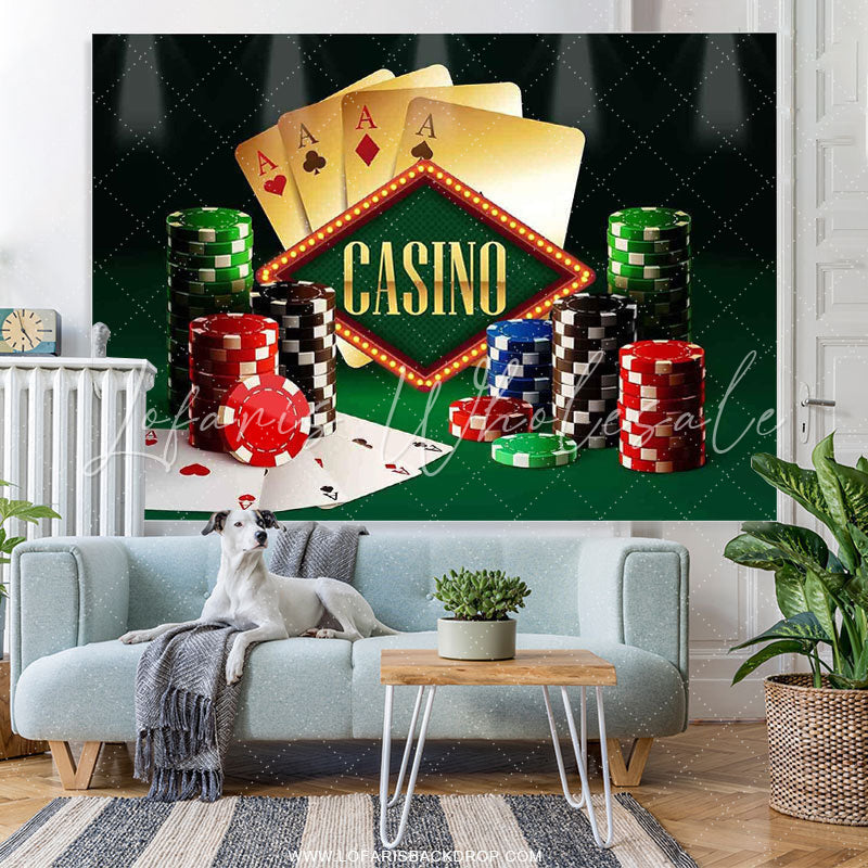 Lofaris Black And Green Four A Card Happy Birthday Backdrop