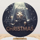 Lofaris Black And Light Round Merry Christmas Party Backdrop