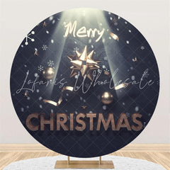 Lofaris Black And Light Round Merry Christmas Party Backdrop