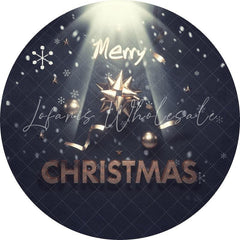 Lofaris Black And Light Round Merry Christmas Party Backdrop
