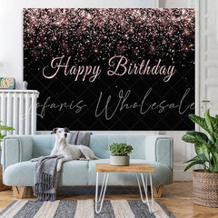 Lofaris Black and Rose Gold Birthday Backdrops for Photo