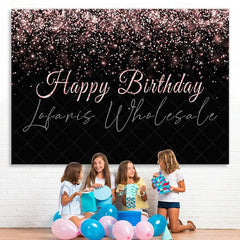 Lofaris Black and Rose Gold Birthday Backdrops for Photo