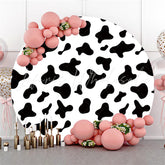 Lofaris Black And White Abstract Pattern Birthday Round Backdrop