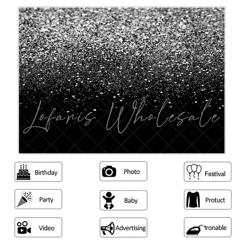Lofaris Black And White Cold Winter Night Backdrop For Party