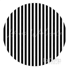 Lofaris Black And White Line Simple Round Birthday Backdrop