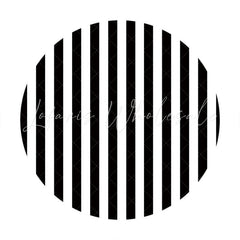 Lofaris Black And White Lins Simple Round Baby Shower Backdrop