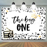 Lofaris Black And White Pattern The Big One Birthday Backdrop