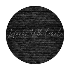 Lofaris Black Brick Simple Custom Circle Backdrop Decoration