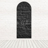 Black Bricks Wall Texture Industrial Theme Party Decor Arch Backdrop