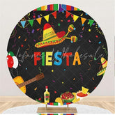 Lofaris Black Custom Circle Mexican Fiesta Backdrop Decoration