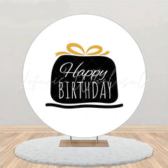 Lofaris Black Gift Morden Simple Round Birthday Backdrop