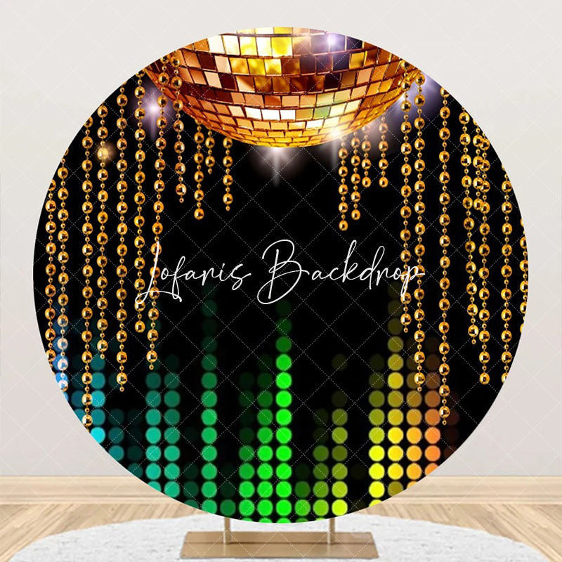 Lofaris Black Gold Disco Stage Musical Round Party Backdrop