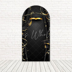 Black Gold Graduation Glow Arch Backdrop For Elegant Celebration