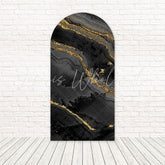 Black Gold Marble Arch Backdrop for Elegant and Luxury Party Themes