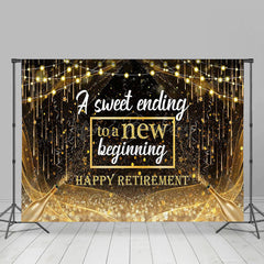 Lofaris Black Gold Sweet Ending Cheers Retirement Backdrop