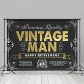 Lofaris Black Gold Vintage Man Happy Retirement Backdrop