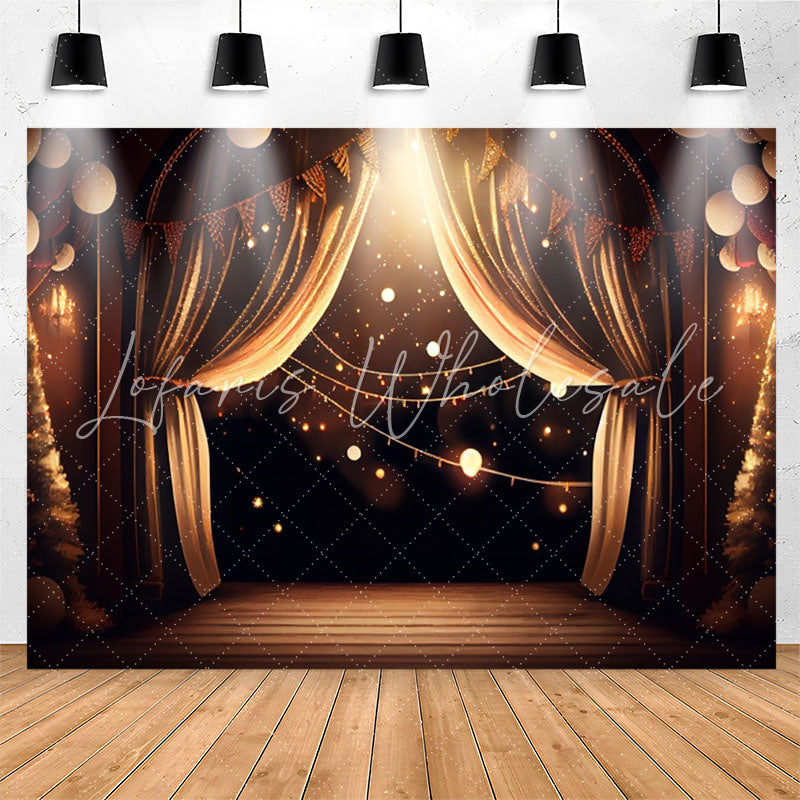 Lofaris Black Gold Warm Light Curtain Birthday Backdrop