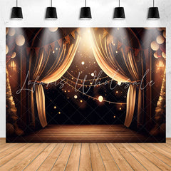 Lofaris Black Gold Warm Light Curtain Birthday Backdrop