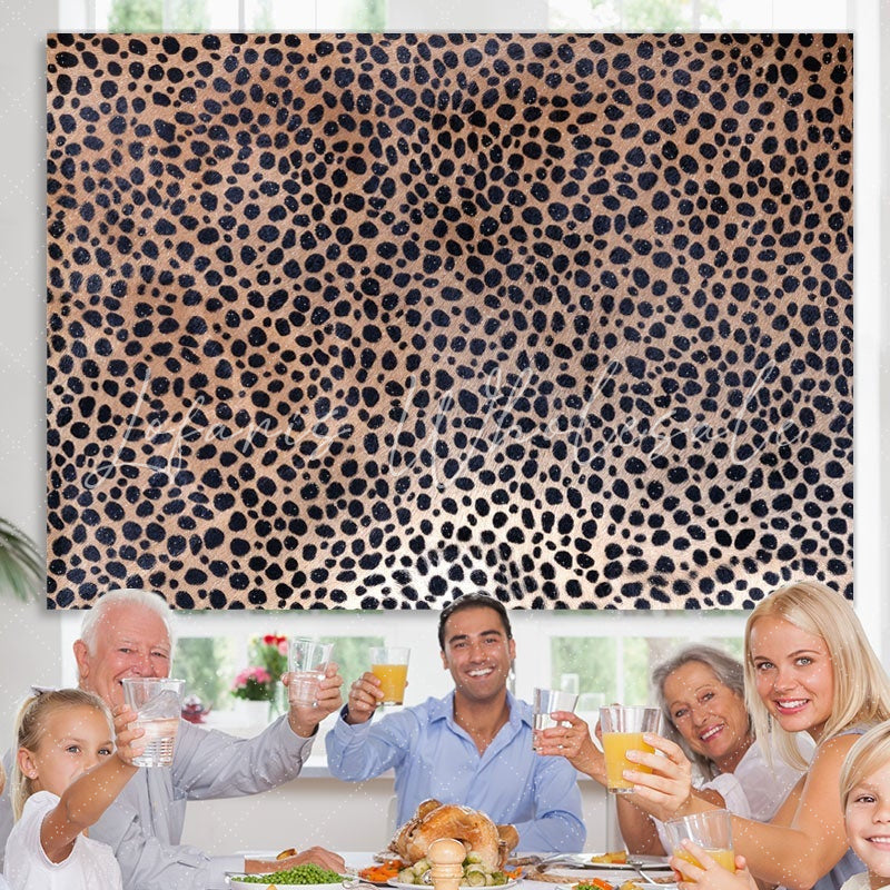 Lofaris Black Leopard Print Happy Birthday Party Backdorp