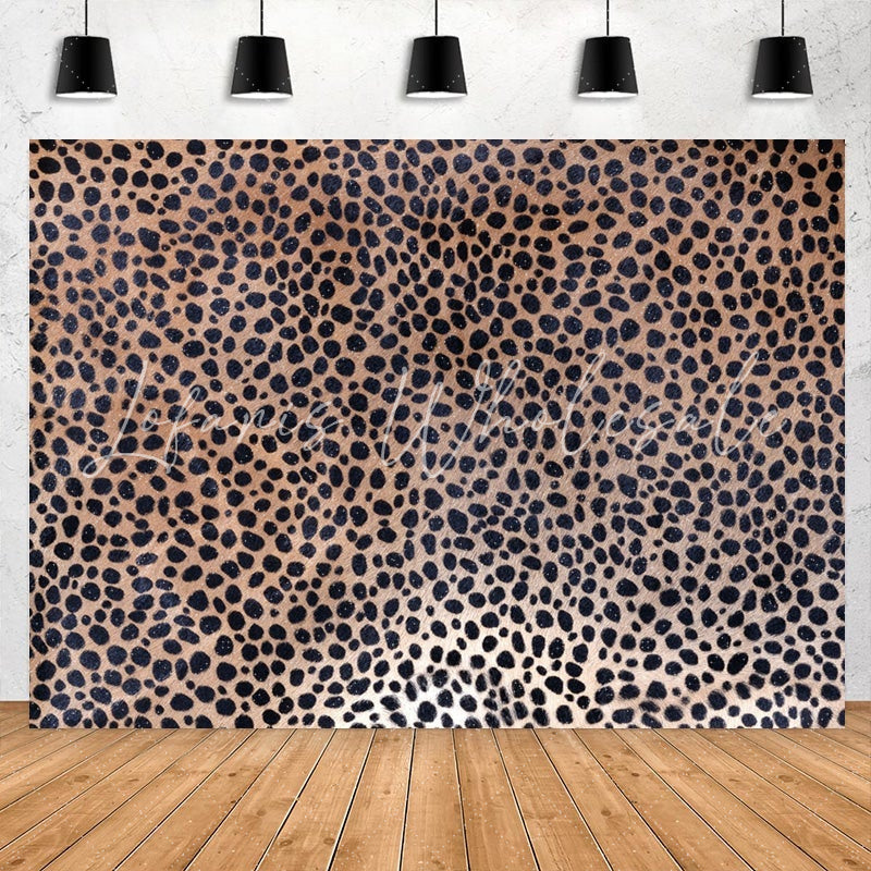 Lofaris Black Leopard Print Happy Birthday Party Backdorp