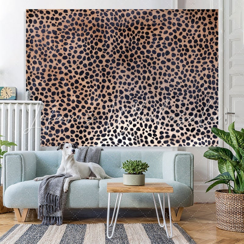 Lofaris Black Leopard Print Happy Birthday Party Backdorp