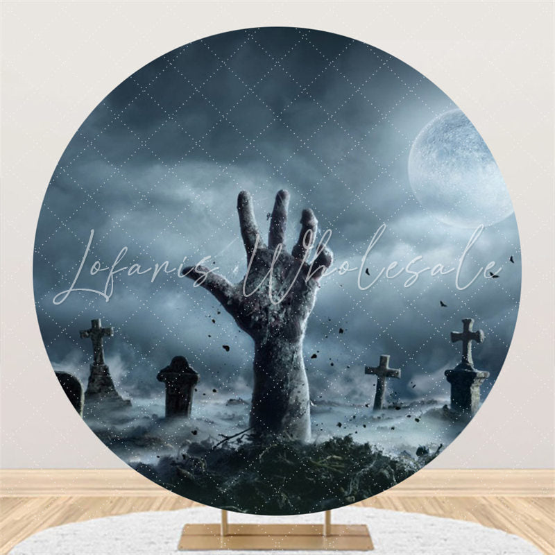 Lofaris Black Moon Night Scary Hand Halloween Theme Backdrop