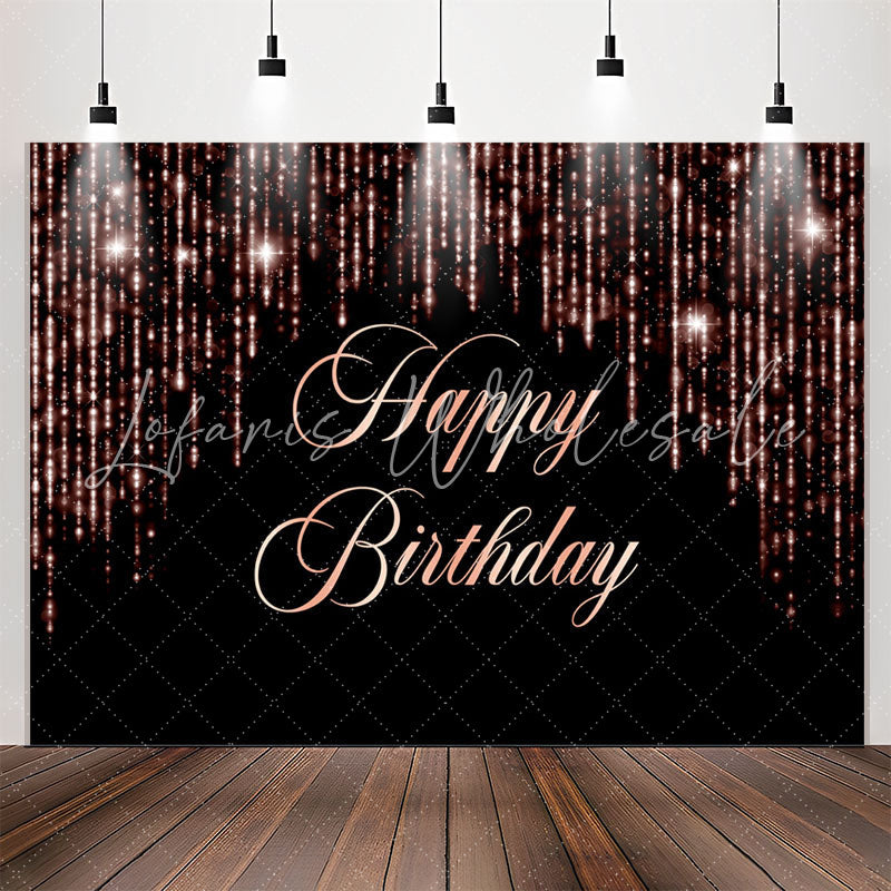 Lofaris Black Pink Sparkling Strings Birthday Party Backdrop