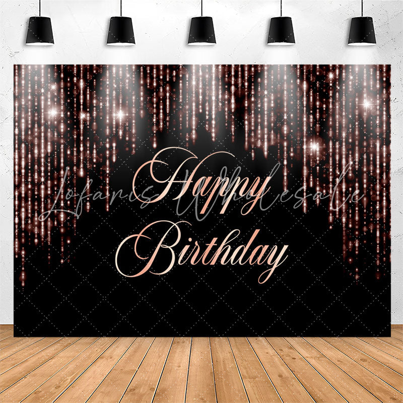 Lofaris Black Pink Sparkling Strings Birthday Party Backdrop