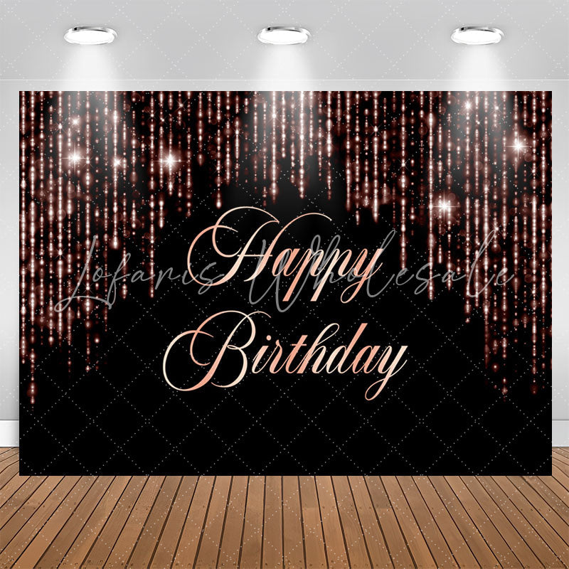 Lofaris Black Pink Sparkling Strings Birthday Party Backdrop