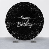 Lofaris Black Silver Dots Birthday Simple Party Round Backdrops