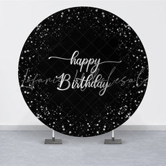 Lofaris Black Silver Dots Birthday Simple Party Round Backdrops