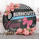Lofaris Black Tyre Burnouts Gender Reveal Round Backdrop