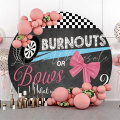 Lofaris Black Tyre Burnouts Gender Reveal Round Backdrop