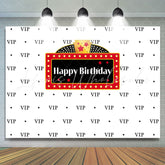 Lofaris Black Vip And Five-pointed Star Happy Birthday Backdrop