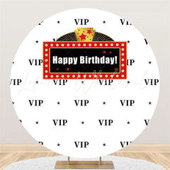 Lofaris Black Vip Theme Birthday Circle Backdrop For Party