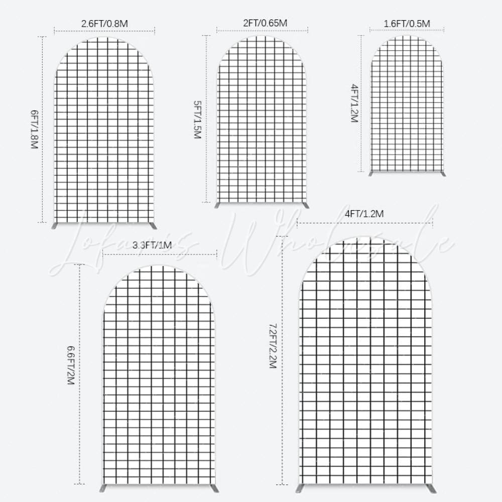 Black White Grid Arch Backdrop for Stylish Event Scene