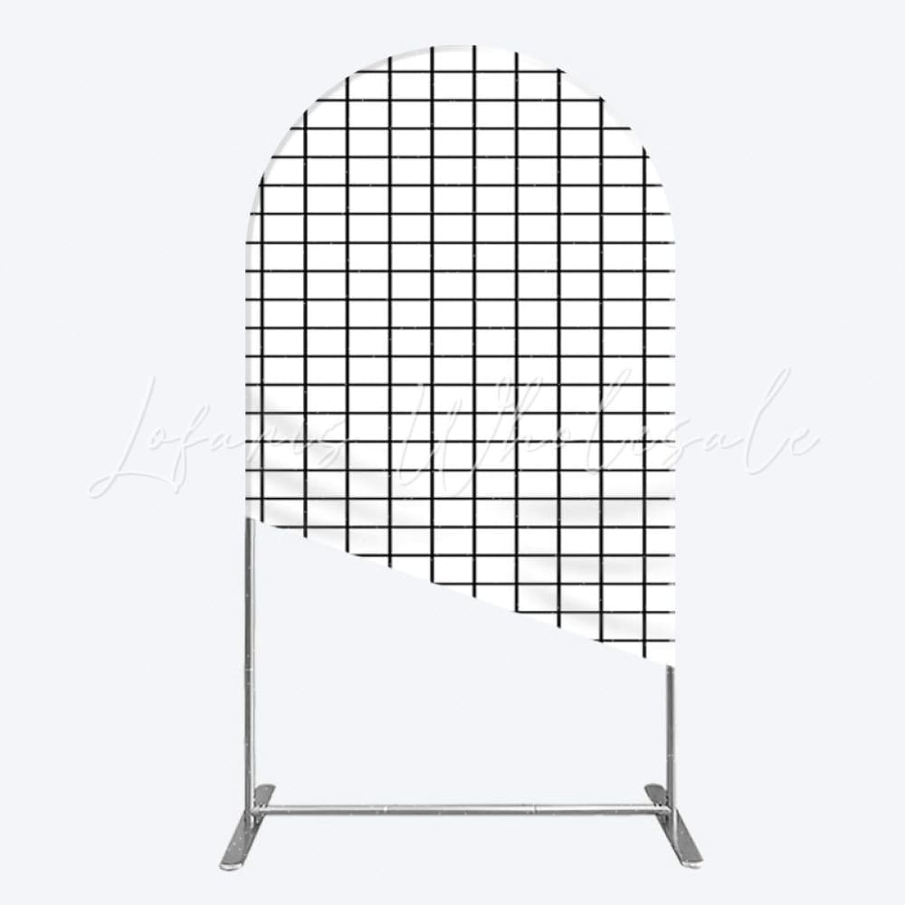 Black White Grid Arch Backdrop for Stylish Event Scene