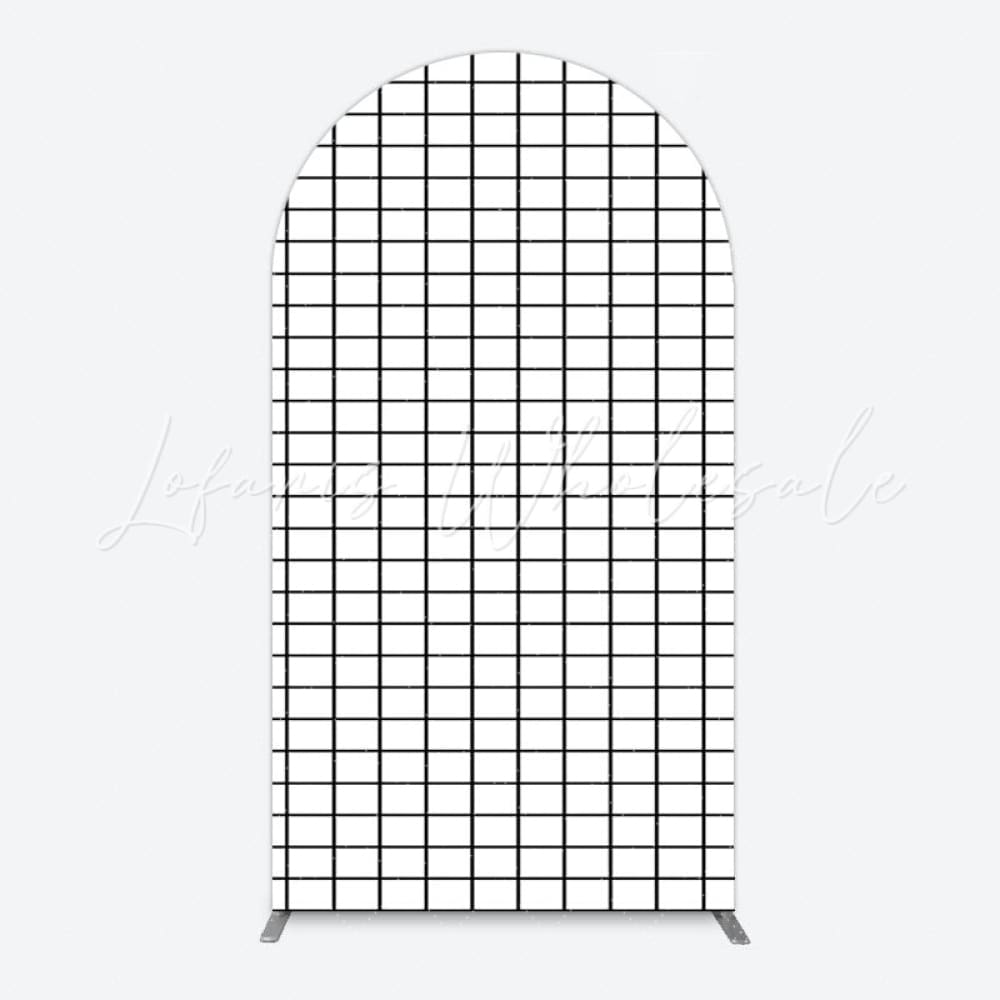 Black White Grid Arch Backdrop for Stylish Event Scene